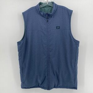 TravisMathew Mens Reversible Full Zip Vest Blue Green Quilted Golf Jacket XL